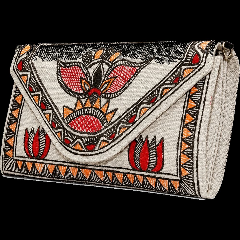 Embroidered Envelope Clutch